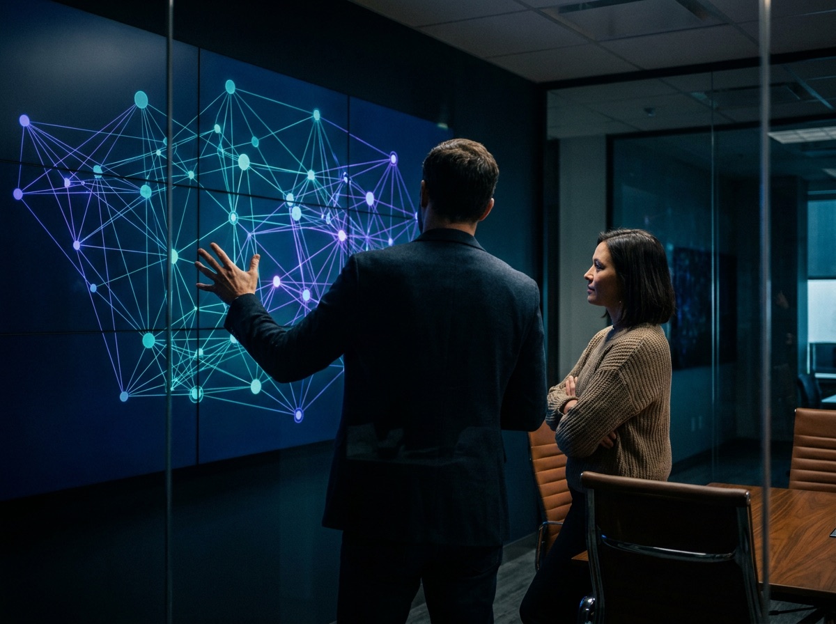 IT consultant presenting a network plan to a business owner